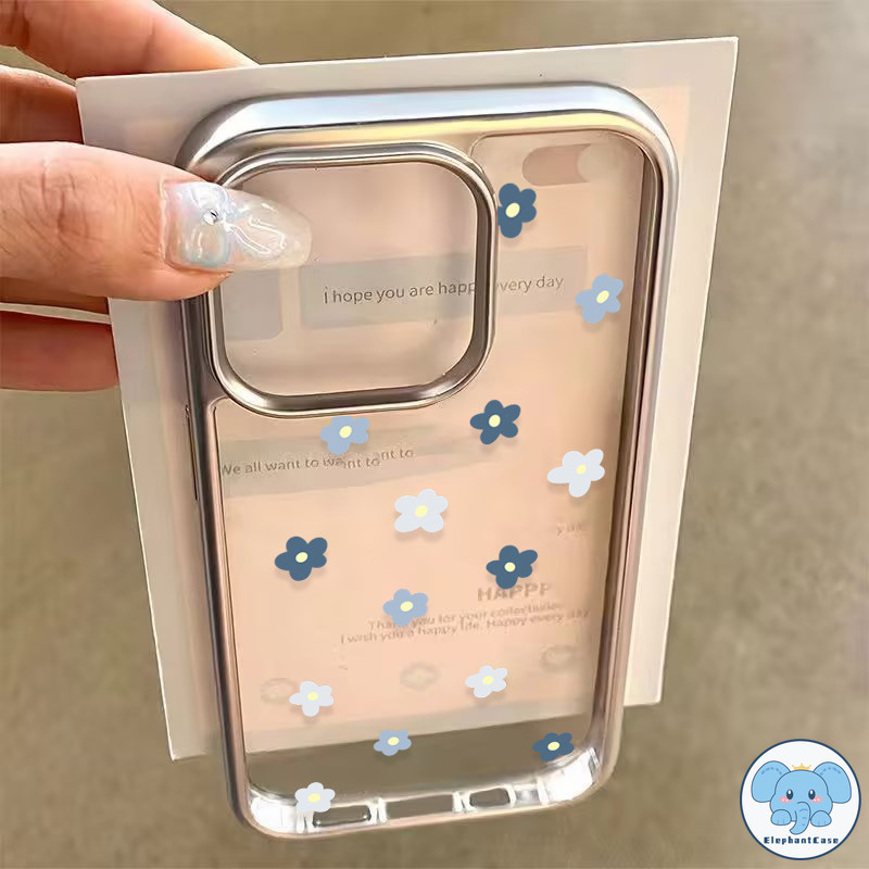 น่ารักเล็กดอกไม้เข้ากันได้เคสไอโฟน 16 11 XR 13 15 14 12 Pro Max 7 15 14 8 Plus XS X Max SE 2020 การ์ตูนหมีกรอบชุบเคส
