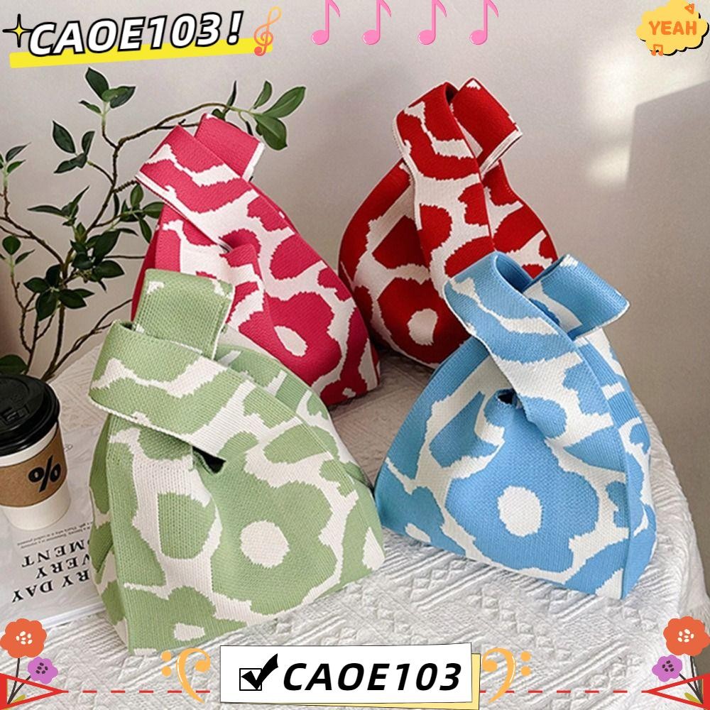 Caoe103 กระเป๋าข้อมือ Casual Handmade ดอกไม้ถุงช้อปปิ้ง