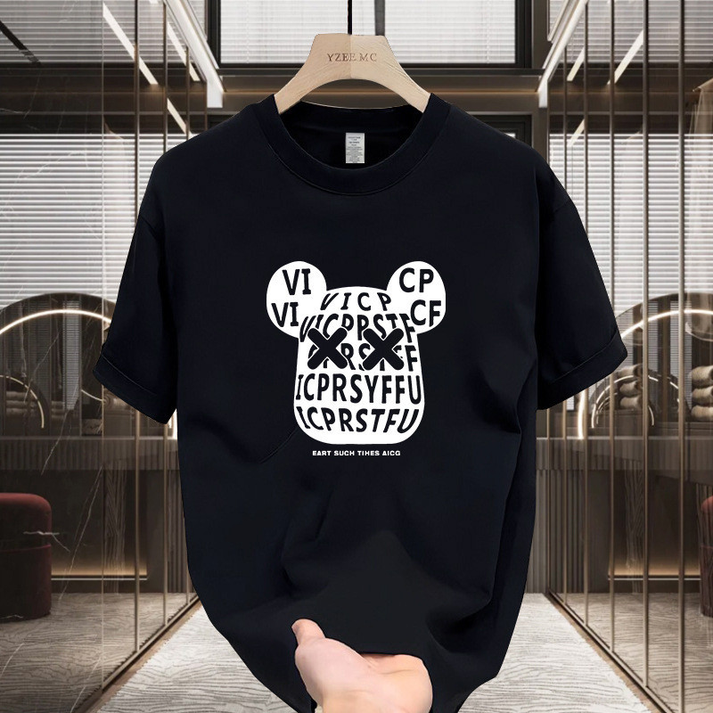 ฤดูร้อนผ้าฝ้ายแขนสั้นเสื้อยืดผู้ชายและผู้หญิงสไตล์เดียวกันสบาย ๆ ทุกการแข่งขันหลวมคอกลมครึ่งแขนเสื้อขนาดใหญ่