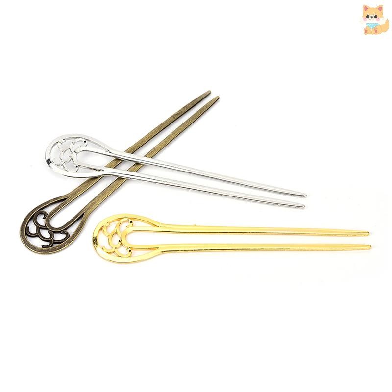 [VI] U Shape Retro Metal Hair Fork Hair Pin Hair Pick Square Hair Clip เครื่องประดับผม TH