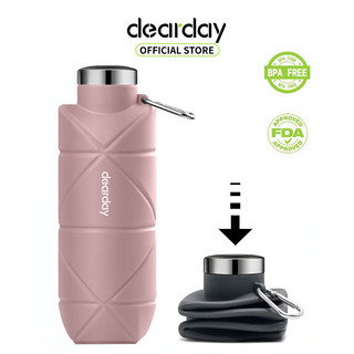 Dearday Foldable Portable Water Bottle 700ml Silicone Bottle Botol Perjalanan Bertahan ringan untuk Sport Kemping Gym