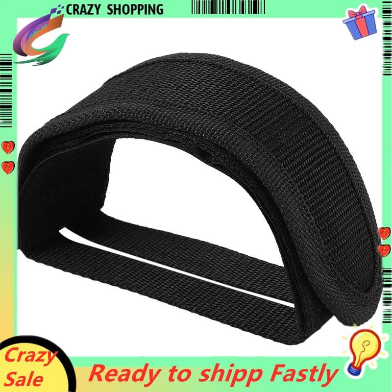 Fixed Gear Fixie BMX จักรยานจักรยาน Anti-slip สายรัดกาวคู่เหยียบคลิปเข็มขัดสีดํา