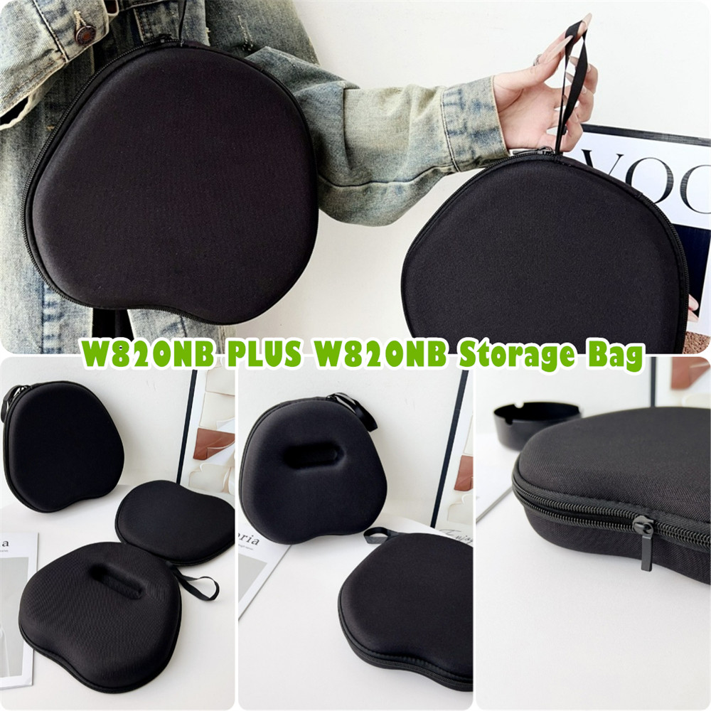 สําหรับ Edifier W820NB PLUS W820NB หูฟังเคสแข็งชุดหูฟังสีดําแผ่นรองหูฟัง EVA ปลอกกล่อง