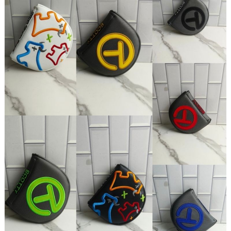 ฝาครอบหมวกกอล์ฟพัตเตอร์หมวกหกสีแหวน T-Club ฝาครอบหัว Mallet Club หมวกป้องกันหัวฝาครอบ