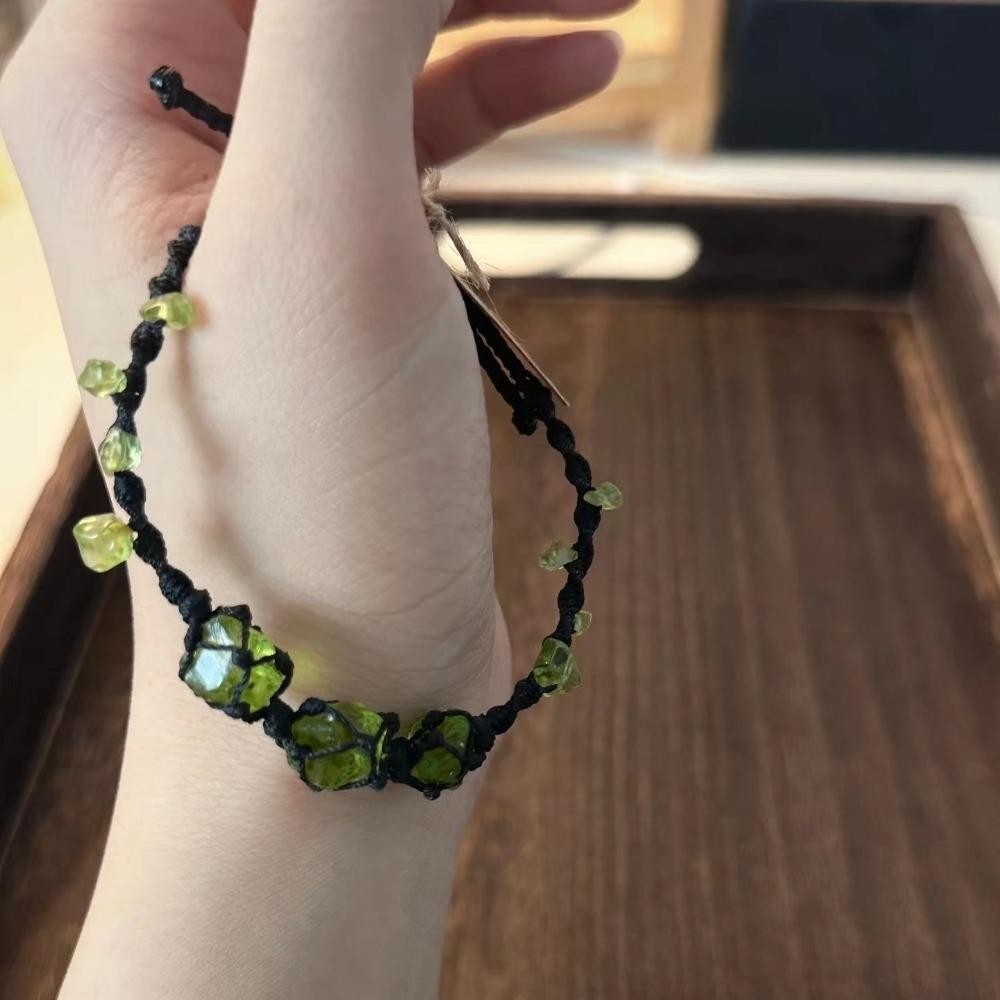 Aimeone สร้อยข้อมือ Flourescent ทอมือ, มือคริสตัล Vital ธรรมชาติถักมือ, เครื่องประดับดอกไม้สีความงามไม่สม่ําเสมอกําไลข้อมือหินสาว - รูปที่ 6