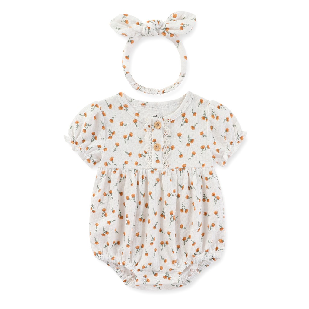 Kiddiezoom ชุดกระโปรงเด็กพร้อมหมวกผ้าฝ้ายทารกแรกเกิด Gaun Budak Perempuan - รูปที่ 4