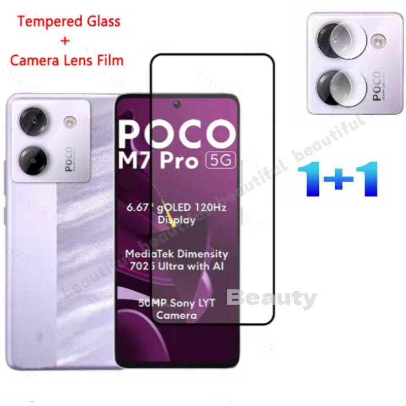 สําหรับ PocoM7 Pro 5Gคลุมทั้งหมดป้องกันหน้าจอกระจกนิรภัยฟิล์มสําหรับ POCO M7 Pro M 7 M7Pro M6 Pro 5G
