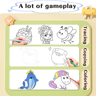 GeeToy สมุดวาดภาพตามรอย 40 หน้า หนังสือวาดภาพ DIY สำหรับเด็ก การฝึกควบคุมปากกา ของเล่นการศึกษา ของขวัญสำหรับเด็กชายและเด็กหญิง