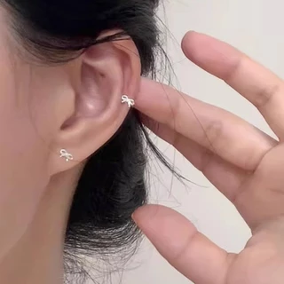 We Flower S925 เงินน่ารักโบว์ขนาดเล็ก Pierced สกรูต่างหูผู้หญิงหญิง Hypoallergenic หู Studs เครื่องประดับของขวัญ