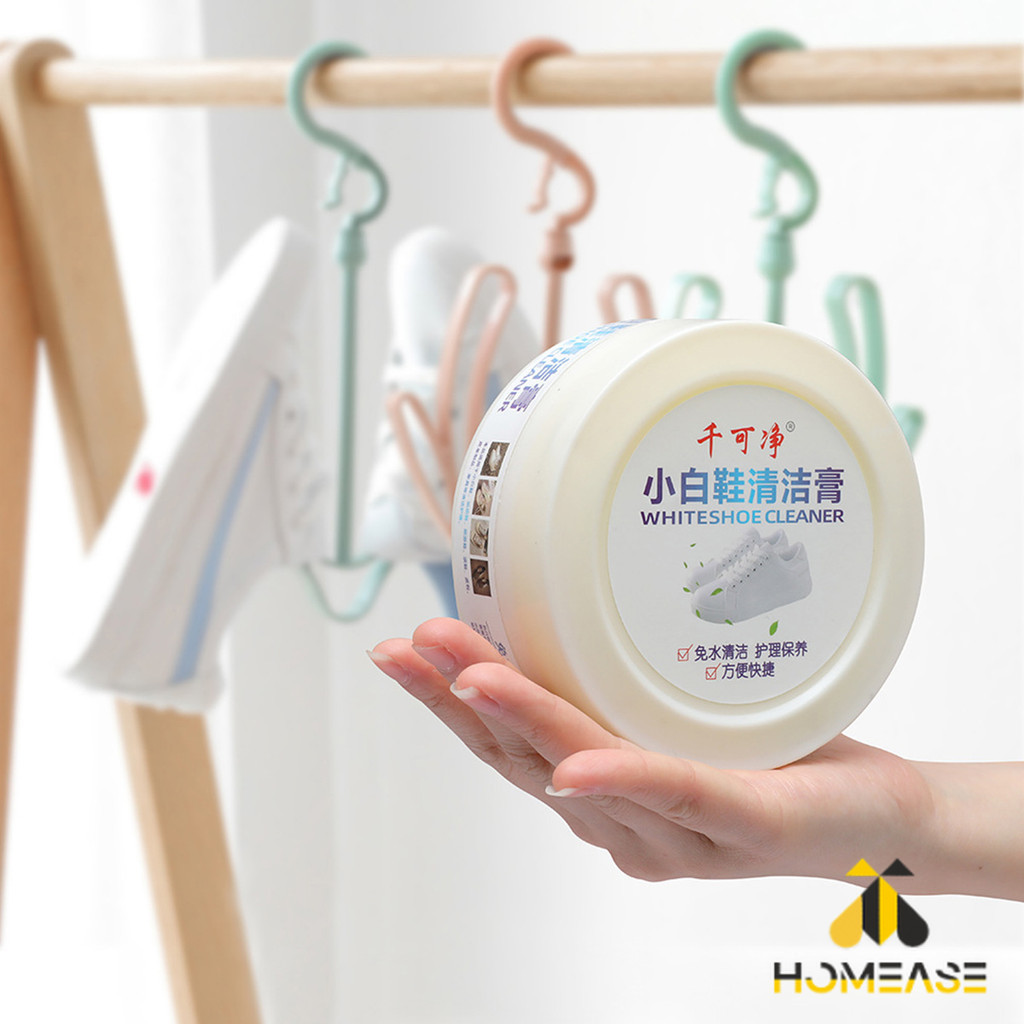 HA ครีมขัดรองเท้า 120g น้ำยาขัดรองเท้าขาว ไม่ต้องล้าง พร้อมฟองน้ำสำหรับขัด Shoe Cleaning Cream
