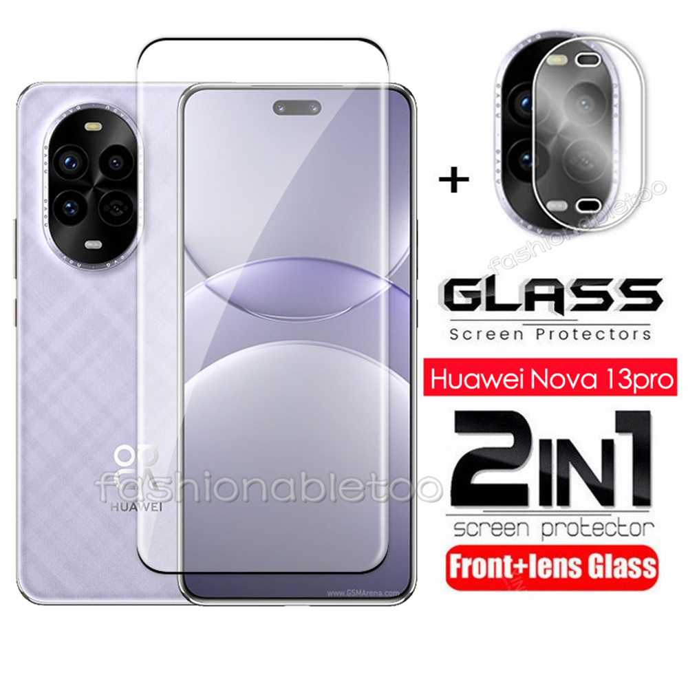 2 in 1 ป้องกันหน้าจอฟิล์มกระจกนิรภัยสําหรับ Huawei Nova 13 pro 13pro 13i Nova13 pro Nova13pro Nova13