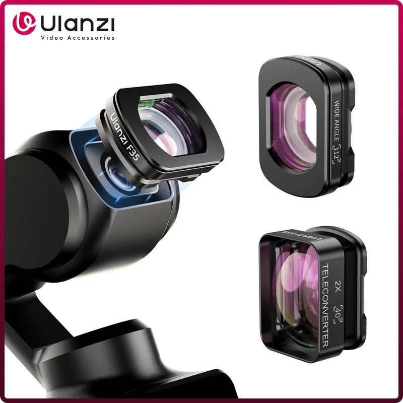 Ulanzi F35 Magnetic 1.5X เลนส์เทเลโฟโต้มุมกว้างขยาย 112° สําหรับ DJI Osmo Pocket 3 เคลือบสองด้านป้อง