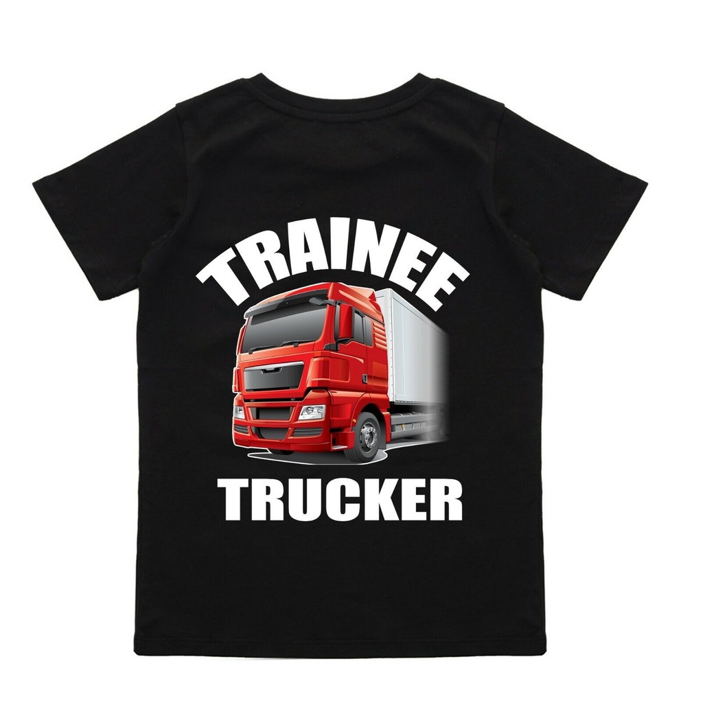 Trainee Hgv Lorry Driver เสื้อยืดสีดํา Tee Children ผ้าฝ้าย 100%