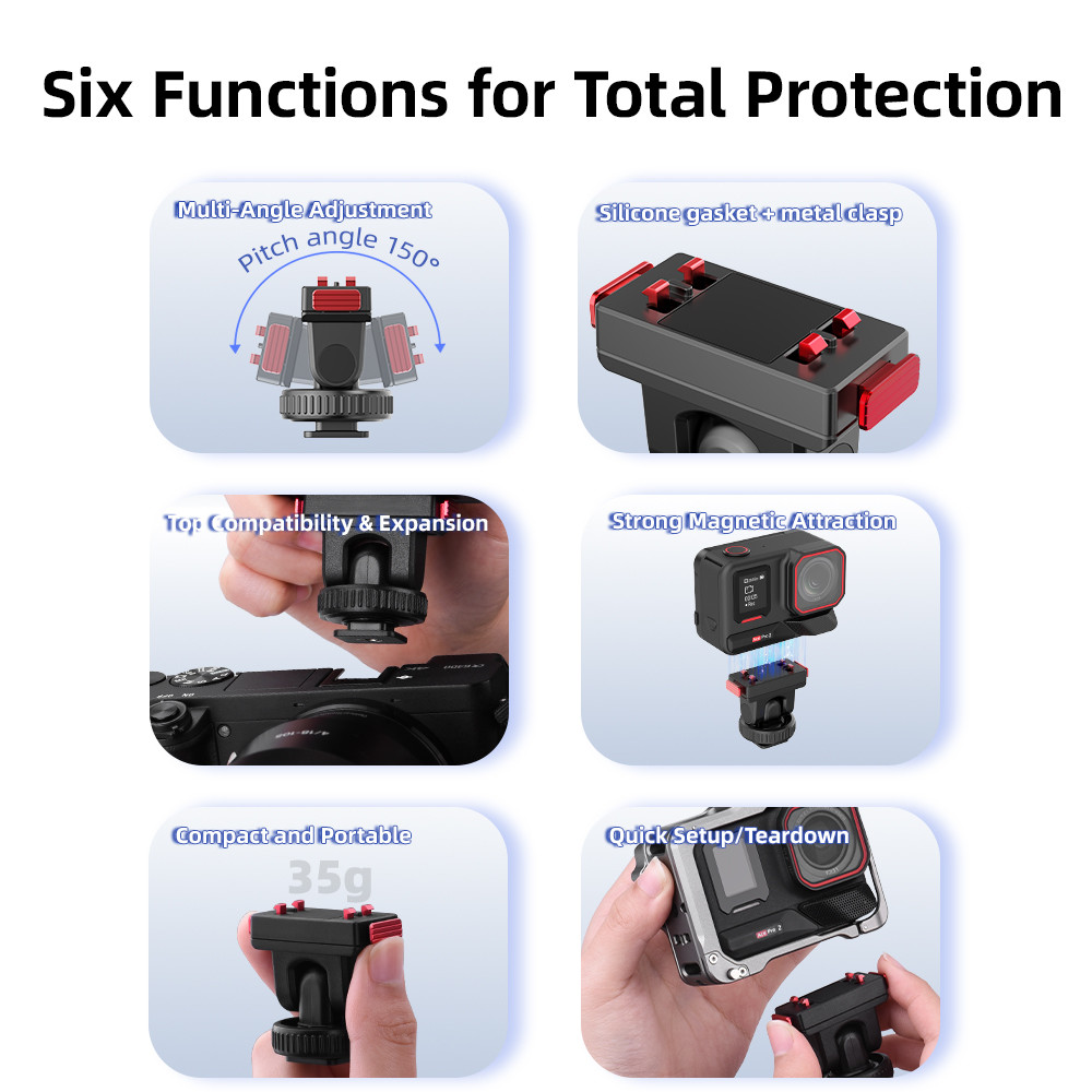 Magnetic Quick Release Mount สําหรับ Insta360 Ace Pro 2,Magnetic Mount ฐาน Insta360 อุปกรณ์เสริมอลูมิเนียมขาตั้งกล้องอะแดปเตอร์ Mount Cold Boot ขยายอะแดปเตอร์