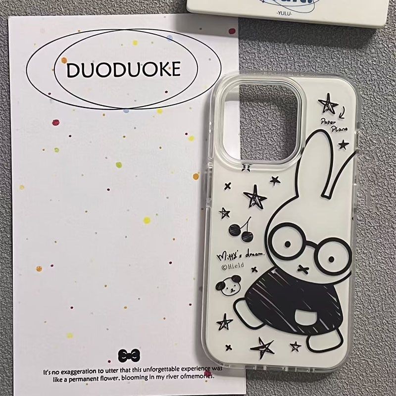 แว่นตา Miffy กระต่ายสําหรับ iPhone 15 11 13 16 12 14 13PRO 11PRO 15PROMAX 13PROMAX 14PLUS 15PLUS XR 