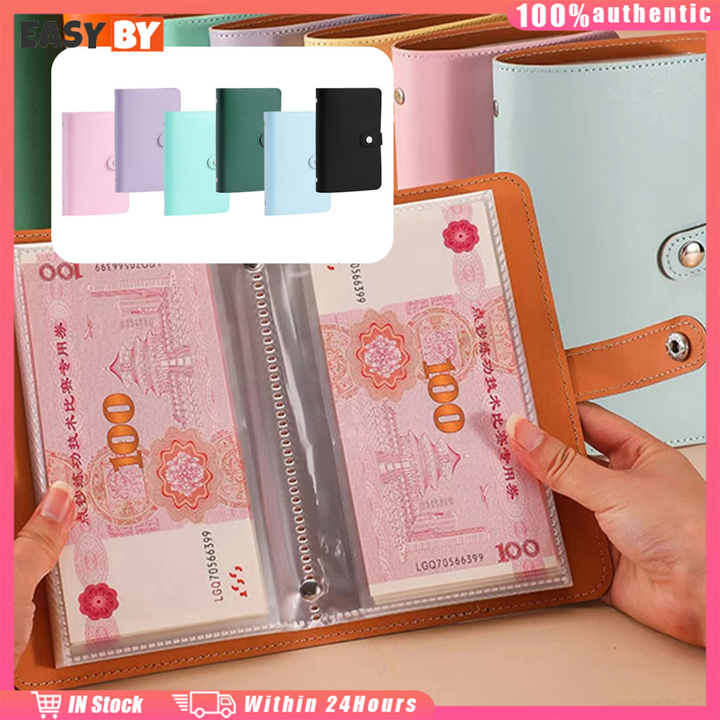 จัดส่งรวดเร็ว ใส่ได้100ใบ สมุดสะสมธนบัตร เก็บเงินแบงค์ สมุดเก็บตัง หนังPU ที่เก็บเงินสดและบิล