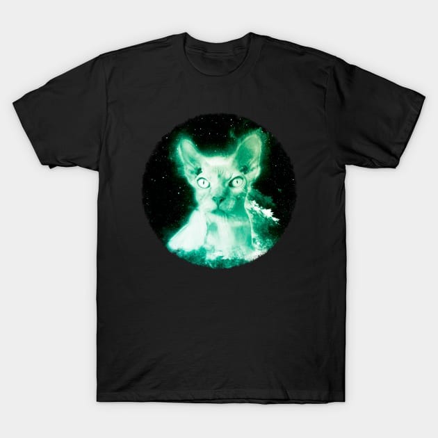 เสื้อยืด Vintage Sphynx Cat Shirt Vintage Space Hairless Cat T Shirt T-Shirt แท้ Cotton 100%