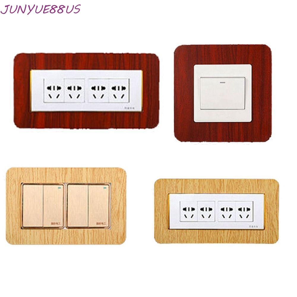JUNYUE88US สติ๊กเกอร์ติดผนังห้องนั่งเล่นเรียบง่ายตกแต่ง Outlet ฝาครอบสวิตช์ไม่มีกาวฝาครอบป้องกัน