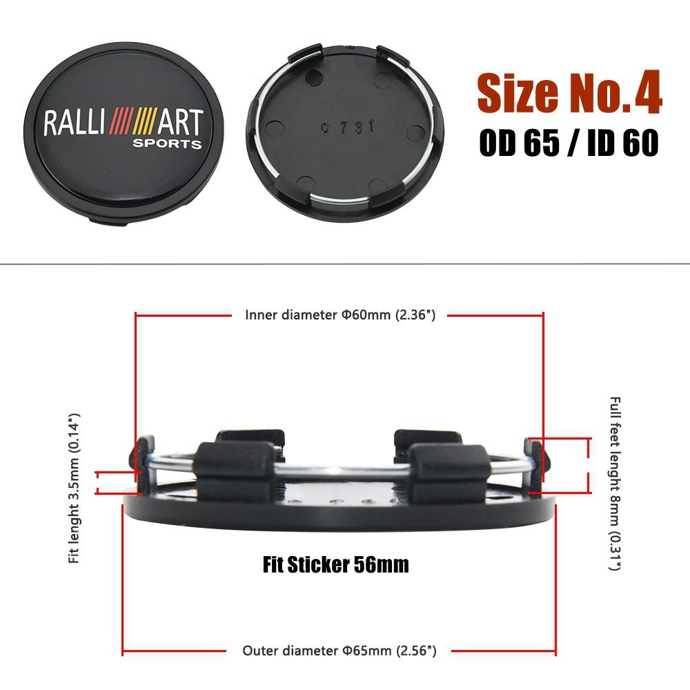 4ตัว 58มม ฝาครอบล้อ มิตซูบิชิ ฝาปิดดุมล้อ 60มม ฝาครอบดุมล้อ mitsubishi 63มม ฝาดุมล้อ 65มม - รูปที่ 6