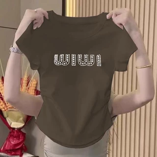 เสื้อยืดสวยๆผู้หญิง ครอปแขนสั้น คอกลม ผ้าเรย่อน ยืดเยอะม้าก ผ้าไม่หนา รุ่น ครอปเรียบเสื้อเชิ้ตทรงสลิมเสื้อน่ารักและเรีย