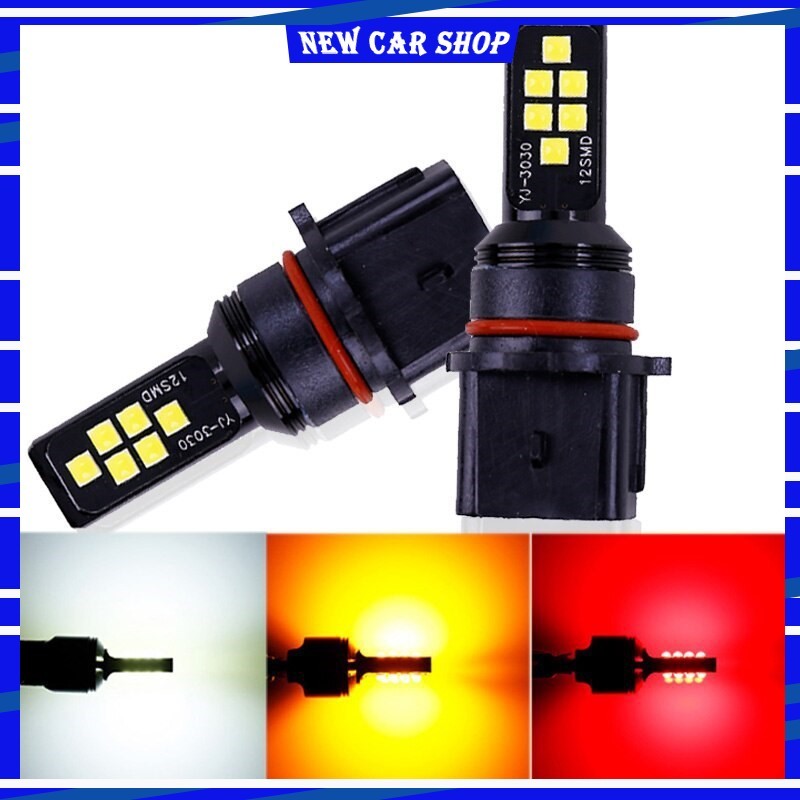 NEW2pcs รถ P13W PSX26W 12Led ไฟวิ่งกลางวัน 3030 12SMD 6000k สีขาวสีแดงรถ Super Bright DRL ไฟตัดหมอกไฟเบรคหลอดไฟ 12 V