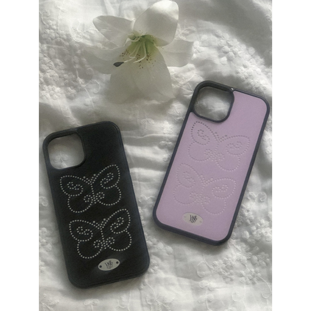 สไตล์เกาหลี ins สไตล์สาวหัวใจฤดูร้อนโรแมนติก Shining Butterfly Bracket โบราณ Sweet Cool เหมาะสําหรับ iphone16pro/15promax Apple 16/13/14/12 เคสโทรศัพท์เคส