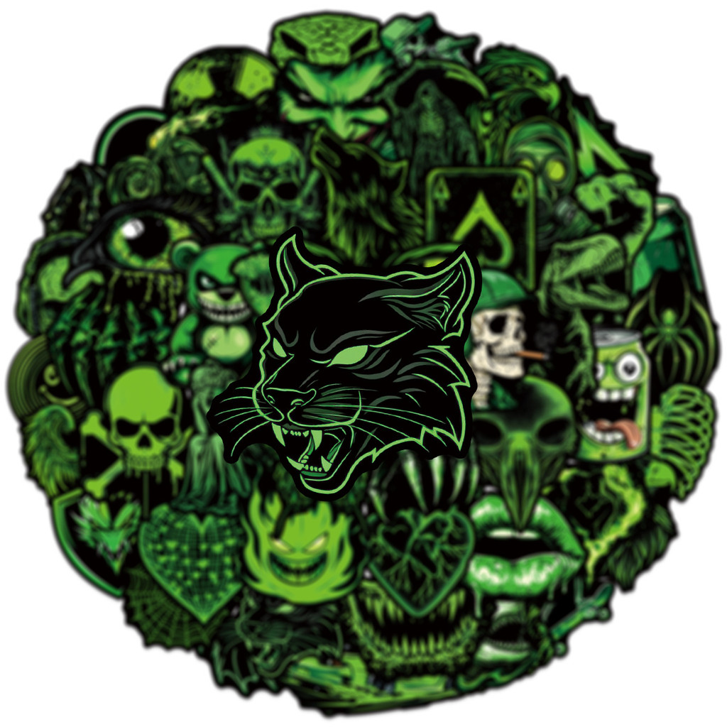 ❉ Green Scare Art Series 01 สติ๊กเกอร์สยองขวัญสีดําคลาสสิก ❉ 50 ชิ้น/เซ็ต DIY แฟชั่นสติ๊กเกอร์ Doodle กันน้ํา - รูปที่ 3
