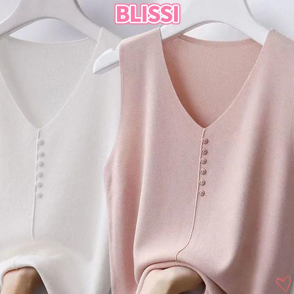 BLISSI | เสื้อกล้ามวีคอผ้าไหมน้ำแข็ง️ สไตล์มินิมอล ใส่สบายสุดๆ! สำหรับสาวแฟชั่นซัมเมอร์นี้