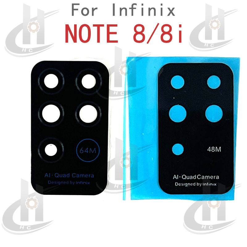 เปลี่ยนเลนส์กระจกกล้องหลังใหม่สําหรับ Infinix Note 8i X683 / Note 8 X692 พร้อมกาว