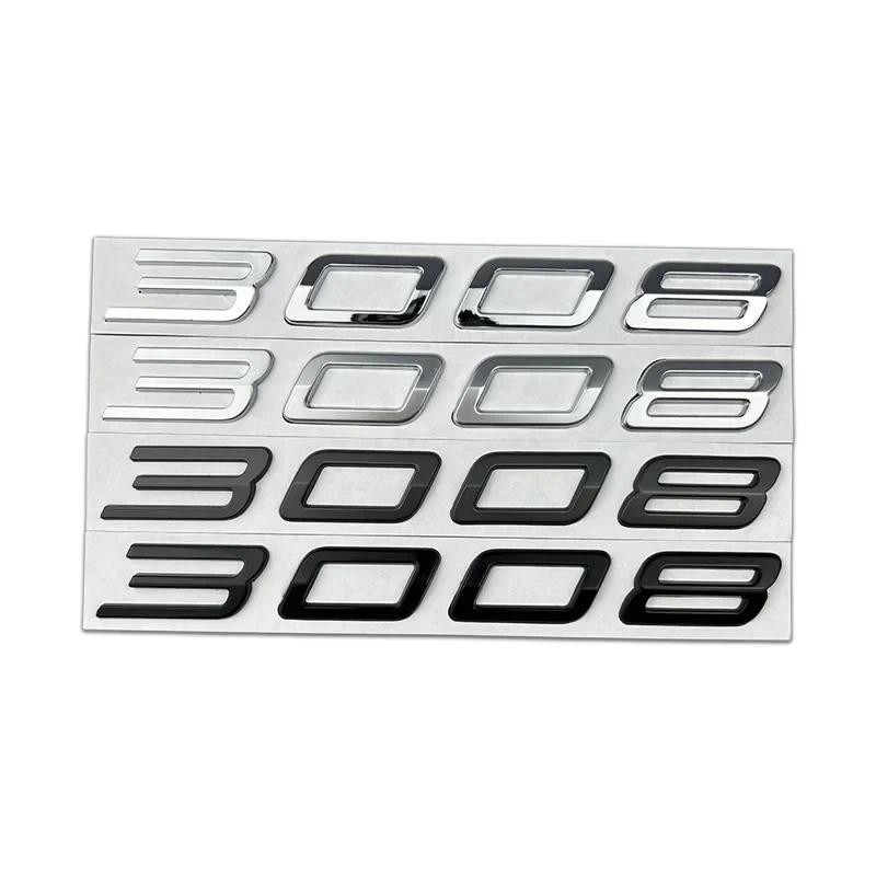 ตกแต่งรถTrunk Emblem Letter DecalสําหรับPeugeot 3008 โลโก้โลหะป้ายจัดแต่งทรงผมด้านหลังสติกเกอร์อุปกร