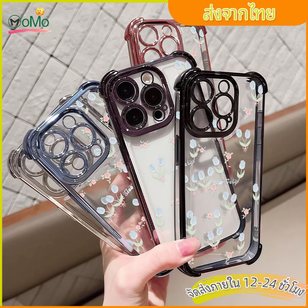 เคสมือถือไอโฟน11 13 ดอกไม้สีฟ้าที่สวยงามเป็นพิเศษ ป้องกันการตก case cute for iPhone11promax 15plus 16 14 13 12 XR/XSMax