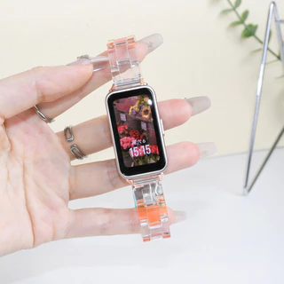 Candy สีเรซิ่นสําหรับ Huawei Band 11/11 Pro/10/9/8 สายรัดข้อมือโปร่งใสเปลี่ยนฝาครอบ