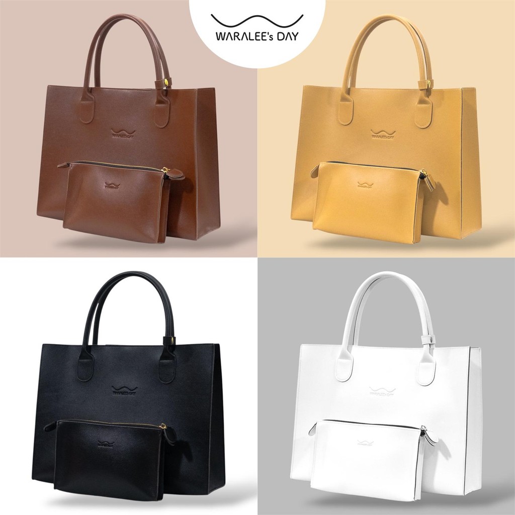Waralee’s Day – New Classic Set (พร้อม Junior Pouch) กระเป๋าถือมินิมอล พร้อมกระเป๋าใบเล็กเข้าชุด