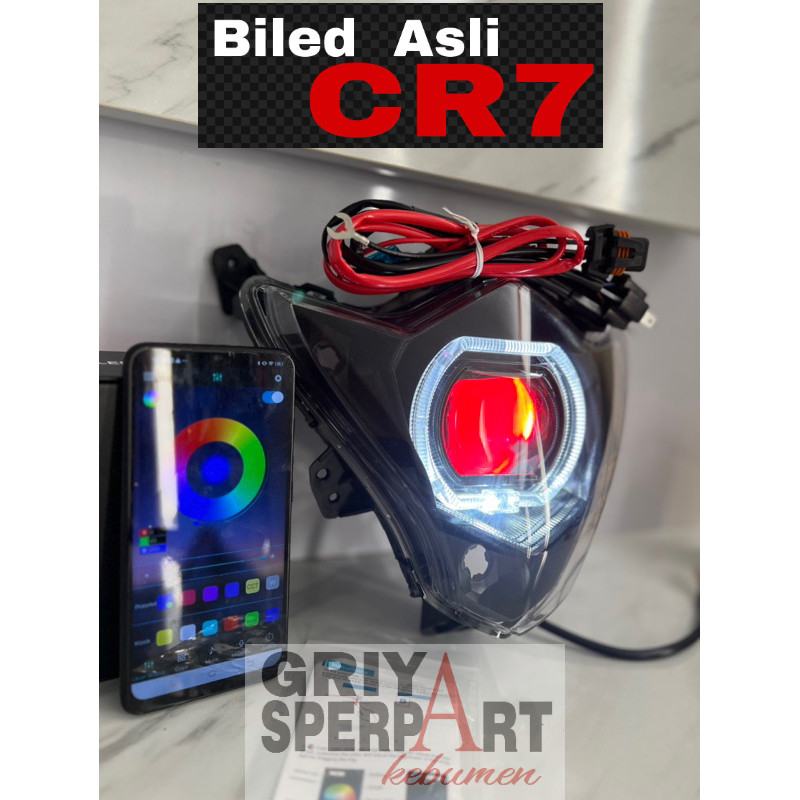 ไฟหน้าแบบกําหนดเองสําหรับ satria fu 2014 facelift bed ORIGINAL Pojector CR7 devil RGB+Relay