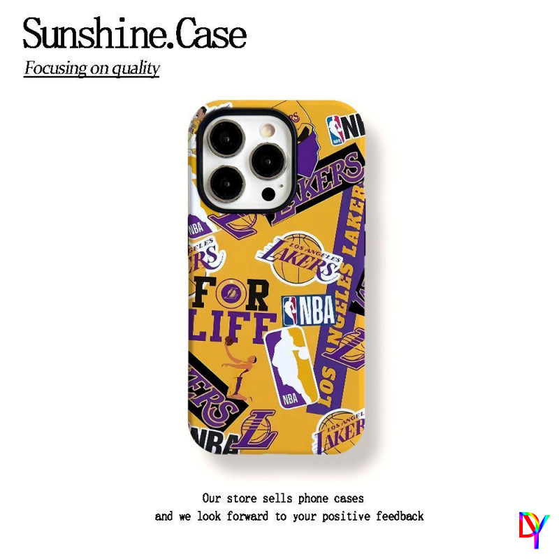 Creative Basketball iphone 16/17promax เคสโทรศัพท์ Iphone15/16Pro ฟิล์ม 2-in-1 14/13Promax 12/11promax 7/8Plus Xsmax ฝาครอบป้องกันสองชั้น