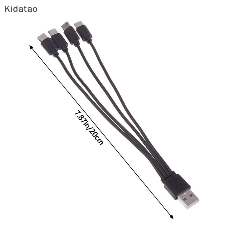 Kidatao 20 ซม.4 In 1 USB C สายชาร์จ 4 พอร์ต USB Splitter สายชาร์จ Type C Connector สําหรับโทรศัพท์มือถือสมาร์ทโฟนแท็บเล็ตใหม่ thumbnail 6