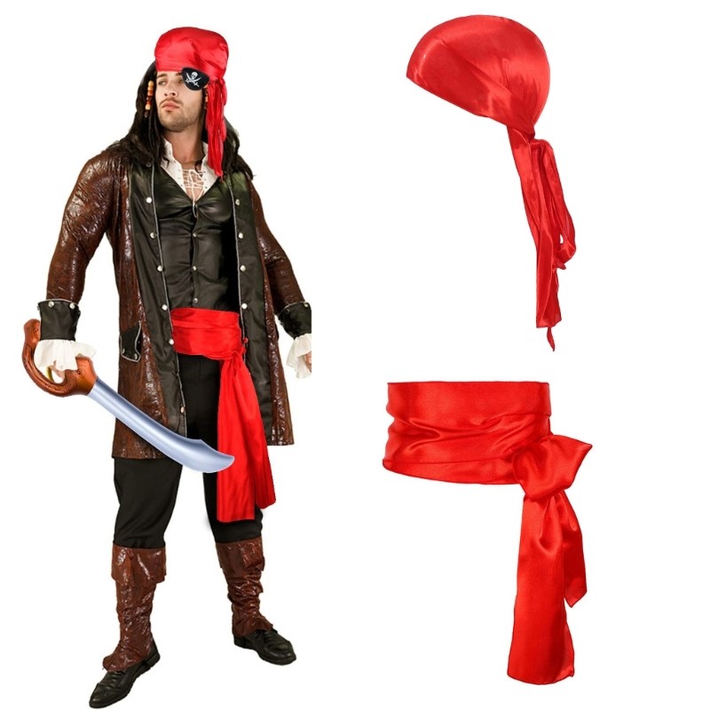 Crush Pirate Hair Scarf Belt Captain Pirate Bandana Cool LARP Party Headwear Pirate เครื่องแต่งกายสํ