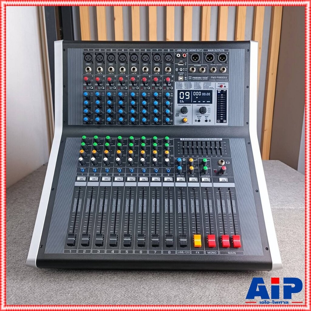 PROEUROTECH PMX-P8800 X4 POWERMIXER+บูลทูส เพาเวอร์มิกเซอร์ รุ่นใหม่ โปรยูโรเทค 8 ช่องไมค์ 4 ช่องขับลำโพง 800 วัตต์ ต...