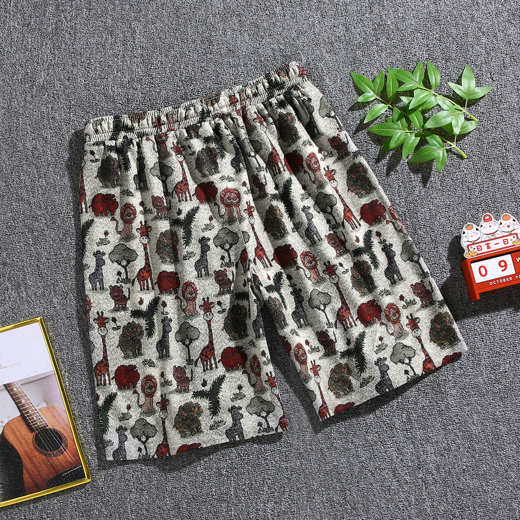 SH101 HOME กางเกงขาสั้น แฟชั่นน่ารัก กางเกงลำลอง สามารถสวมใส่ได้ทั้งชายหญิง ลวดลายสมัยใหม่ QC-DK8014