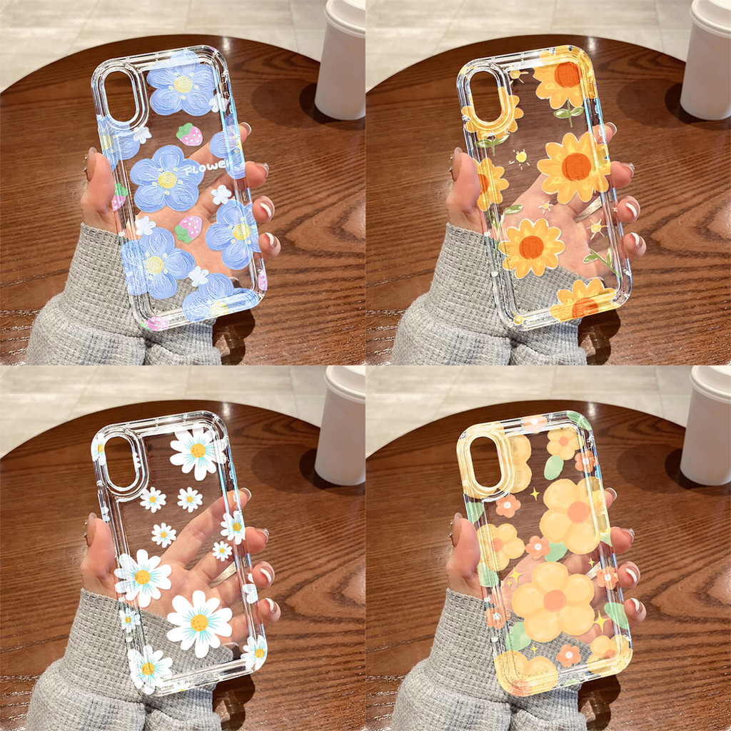 เคส สำหรับ Vivo V40 Pro Y17S V21 V25 Y11 2019 Y21 2021 Y27S Y36 Y22 Y12S Y20 Y15 4G 5G ดอกไม้ ซิลิโคนอ่อนนุ่ม กันกระแทก