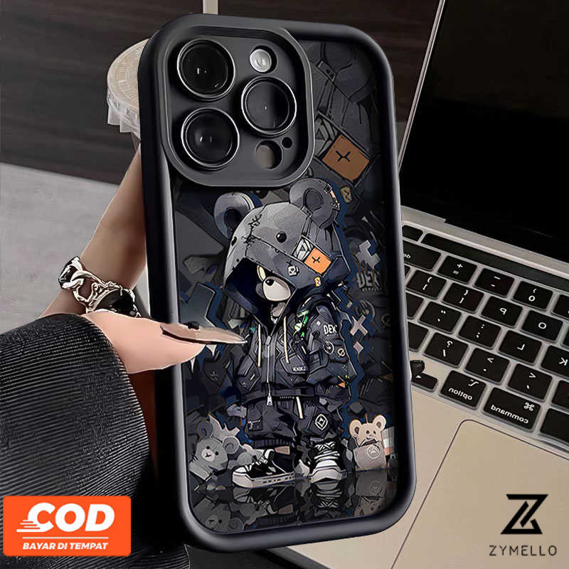 เคสโทรศัพท์ OPPO A6X A6 A5X A5 5G A3X A6 PRO A3 PRO A5 PRO A80 A60 A79 A38 A18 A17 A57 2022 4G A78 A58 A7 A5S รูปแบบการ์ตูนอินเทรนด์หมี