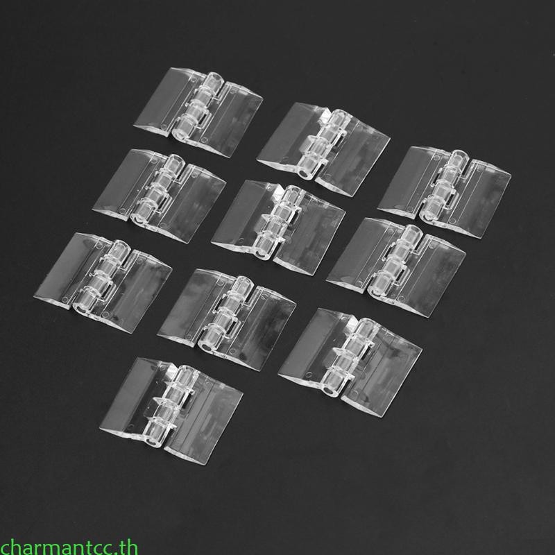 Charmantcc 10 ชิ้นอะคริลิคใสพับบานพับพลาสติกใส 25X33 มม.สําหรับตู้ลิ้นชักอุปกรณ์เสริมเฟอร์นิเจอร์
