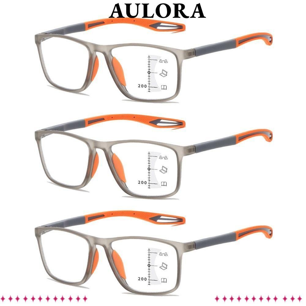 Aulora แว่นตาอ่านหนังสือป้องกันแสงสีฟ้า, Blue Blocking Eye Protection แว่นตาสแควร์,แบบพกพา TR90 Multifocal Ultralight สายตายาวแว่นตาผู้ชายผู้หญิง