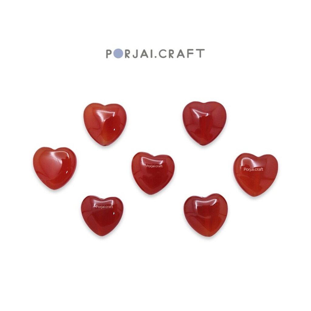 Carnelian Heart Beads ลูกปัดหัวใจคาร์เนเลี่ยน 12mm