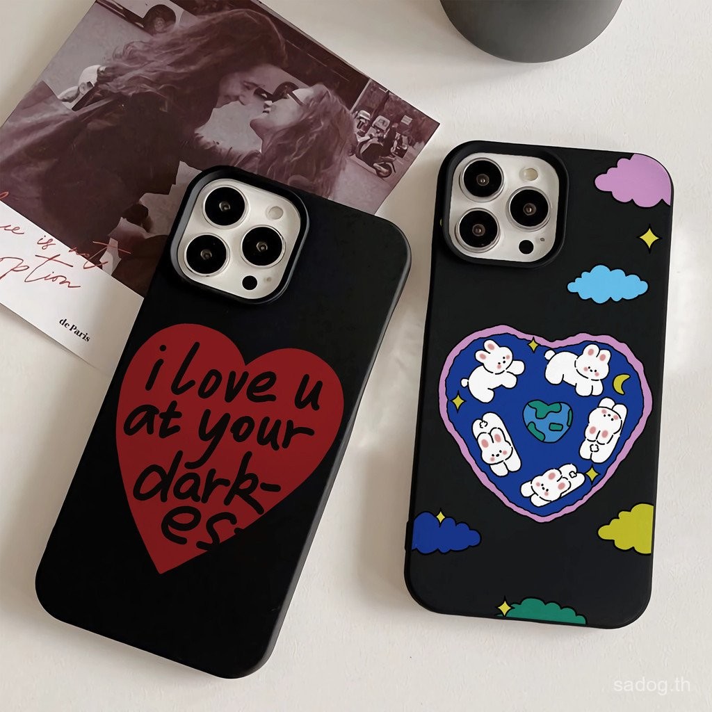 รักคำขวัญภาษาอังกฤษสัตว์เคสโทรศัพท์ไอโฟนเข้ากันได้กับ iPhone 16PROMAX 15 16 PLUS 16pro 15PROMAX 11PR