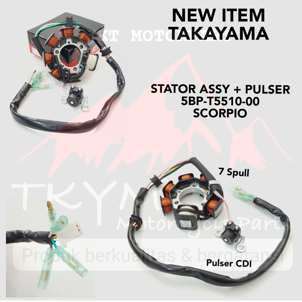 SPULL STATOR ASSY+Pulser (7 S) SCORPIO [5BP-T5510-00] ต้นฉบับ TAKAYAMA TKYM