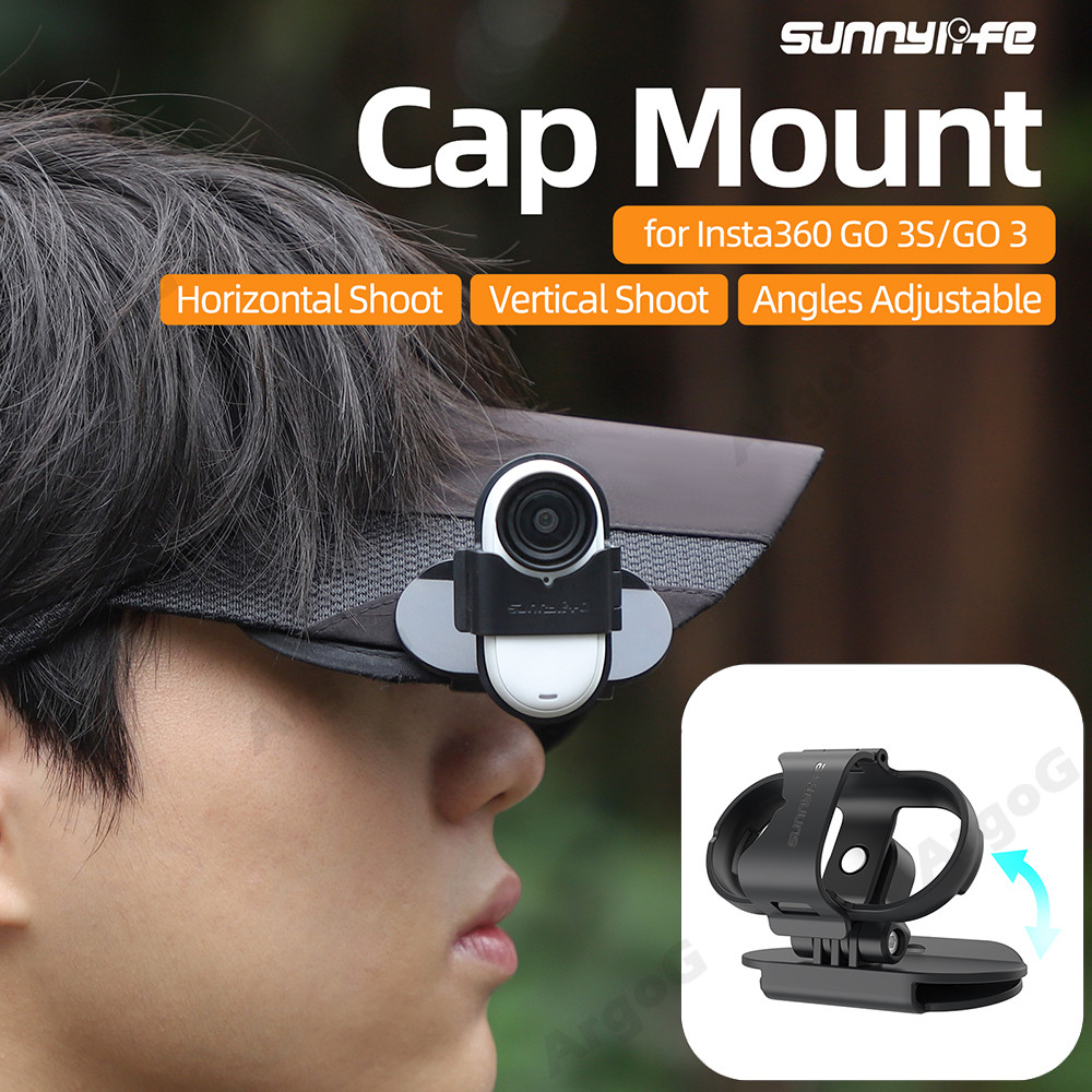 Sunnylife คลิปหมวกสําหรับ Insta360 GO 3S / GO 3 POV ยิง Mount Insta360 GO 3S อุปกรณ์เสริม