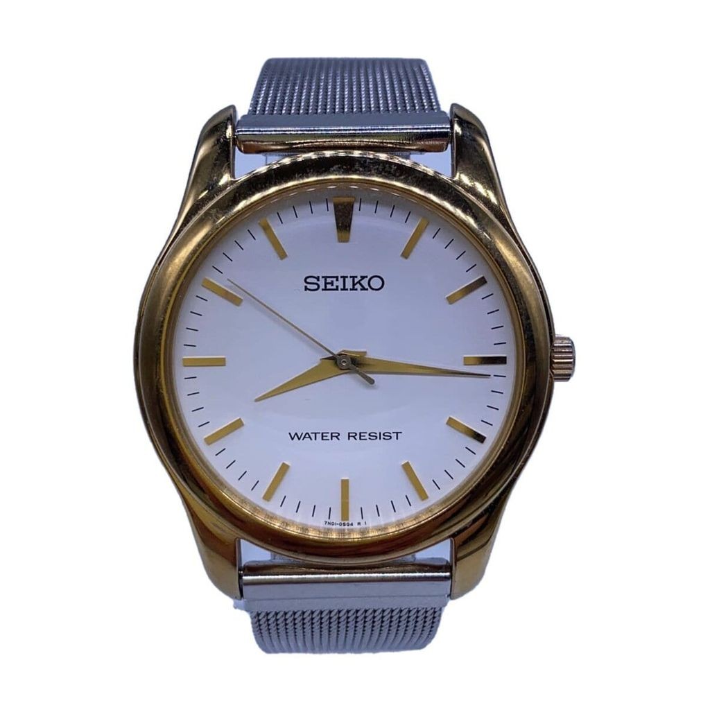 Seiko(ไซโก) SEIKO Men's Quartz Analog Watch -- WHT SLV 7N01-0DE0 Direct from Japan Secondhand