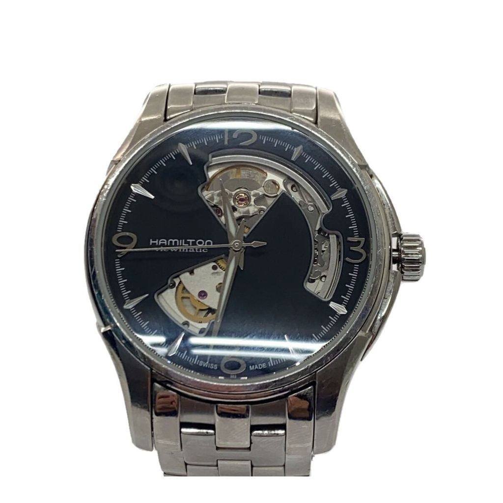 Hamilton(แฮมิลตัน) HAMILTON Men's Watch Jazzmaster Open Heart Automatic Analog BLK SLV H325650 Direc