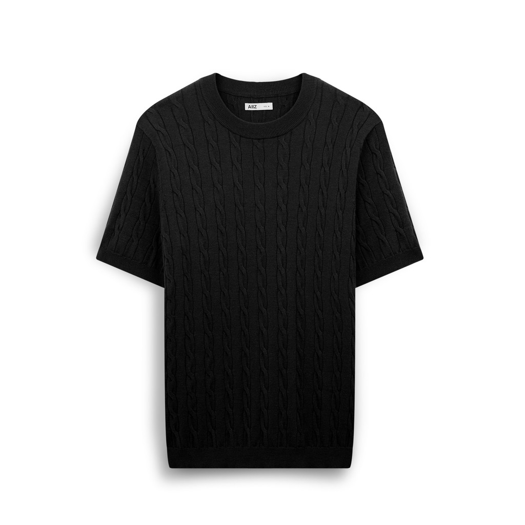 AIIZ (เอ ทู แซด) - AIIZ เสื้อสเวตเตอร์ผู้ชาย ผ้าถักทอลายเคเบิล AIIZ Men's Cable T-Shirt Sweater